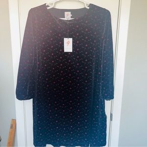 The Nines by HATCH Black Velvet Tunic with Pink Floral Print